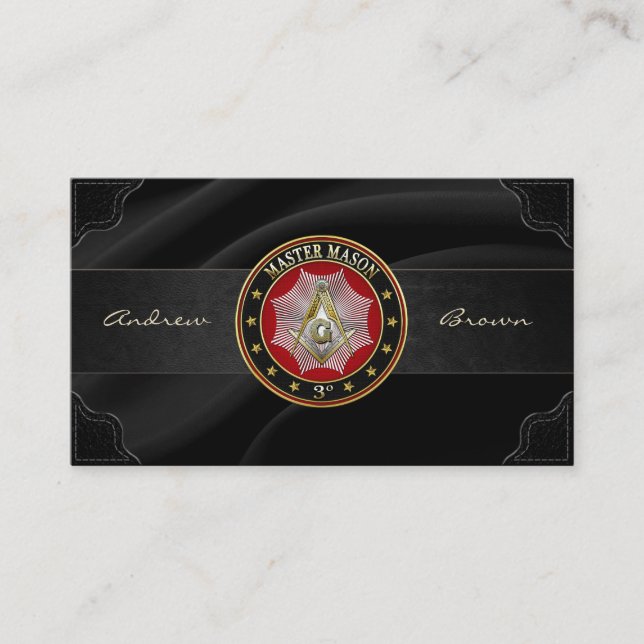 [154] Master Mason - 3rd Degree Square & Compasses Business Card (Front)