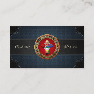 [154] Rosy Cross (Rose Croix) on Red & Gold Business Card