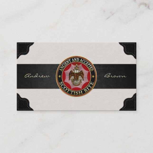 [154] Scottish Rite Double-headed Eagle Business Card (Front)