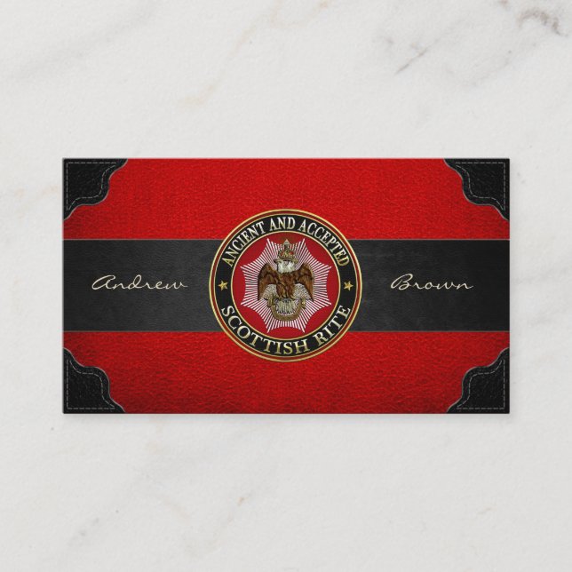 [154] Scottish Rite Double-headed Eagle Business Card (Front)