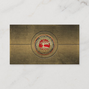 [154] Treasure Trove: Celtic Tree of Life [Gold] Business Card
