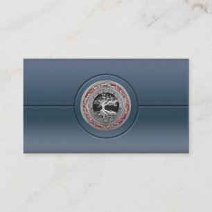 [154] Treasure Trove: Celtic Tree of Life [Silver] Business Card