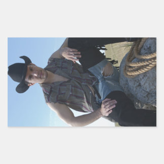 15631-RA Cowboy Rectangular Sticker