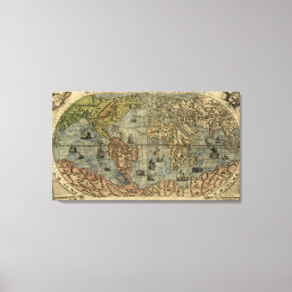 1565 Ferando Berteli (Fernando Bertelli) World Map Canvas Print