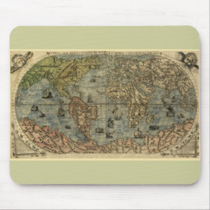 1565 Ferando Berteli (Fernando Bertelli) World Map Mouse Mat