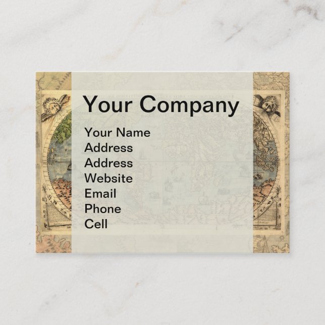 1565 Forlani AntiquevWorld Map Renaissance  Business Card (Front)