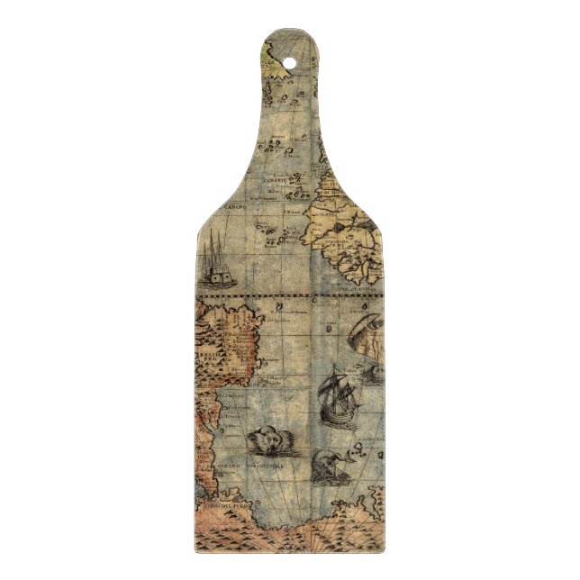 1565 Forlani AntiquevWorld Map Renaissance  Cutting Board (Front)