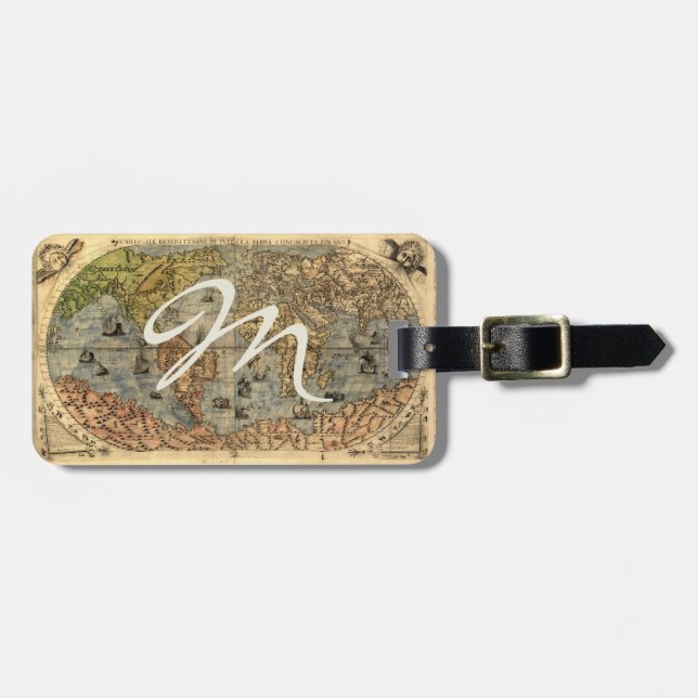 1565 Forlani AntiquevWorld Map Renaissance  Luggage Tag (Front Horizontal)