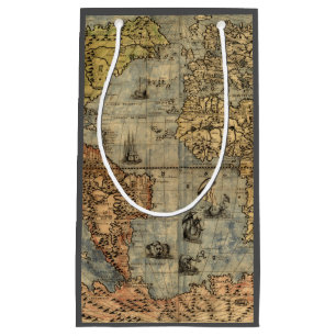 1565 Forlani AntiquevWorld Map Renaissance Small Gift Bag