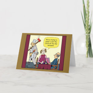 1566 Catch Of The Day Escaped Cartoon Card