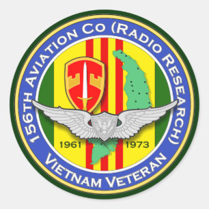 156th Avn Co RR 2b - ASA Vietnam Classic Round Sticker