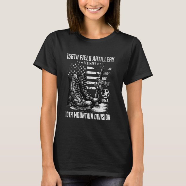 156th Field Artillery 10th Mountain Division Veter T-Shirt (Front)