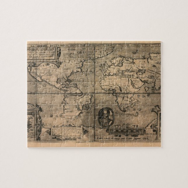 1581 Antique World Map by Nicola van Sype Jigsaw Puzzle (Horizontal)