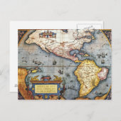 1587 Map of the Americas Postcard (Front/Back)