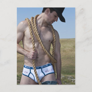 15881-RA Sexy Cowboy Postcard