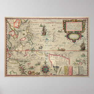 1592 Map of the Western Pacific Poster