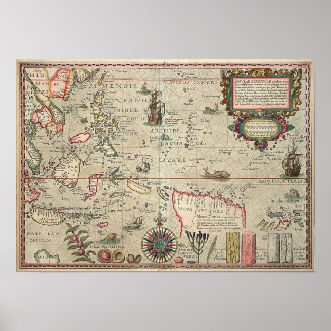 1592 Map of the Western Pacific Poster (Front)