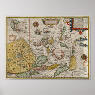 1596 Asia Renaissance-era Map Poster