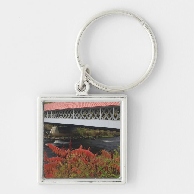 159-foot Ashuelot Covered bridge spanning Key Ring (Front)