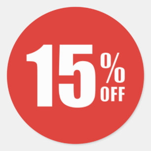 15% Fifteen Percent OFF Discount Sale Sticker
