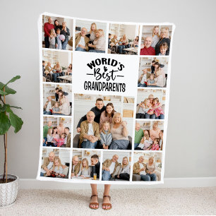 15 Image World's Best Grandparents Fleece Blanket