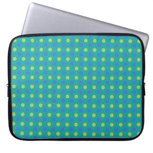 15-inch Laptop Sleeve: Green Polka Dots Pattern Sleeve
