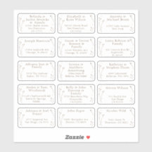 15 Individual Wedding Guest Name Address Sticker