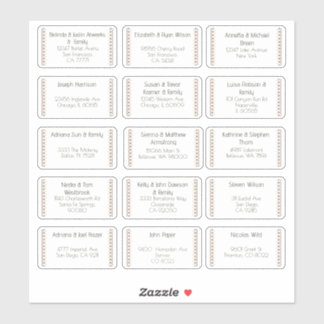 15 Individual Wedding Guest Name Address Sticker