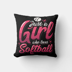15.Just A Girl Who Loves Softball Cushion