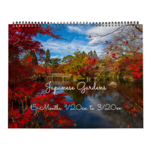 15 Month Japanese Gardens 2019 Wall Calendar