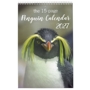 15-Month Penguin Calendar w/ Descriptions 2027-28
