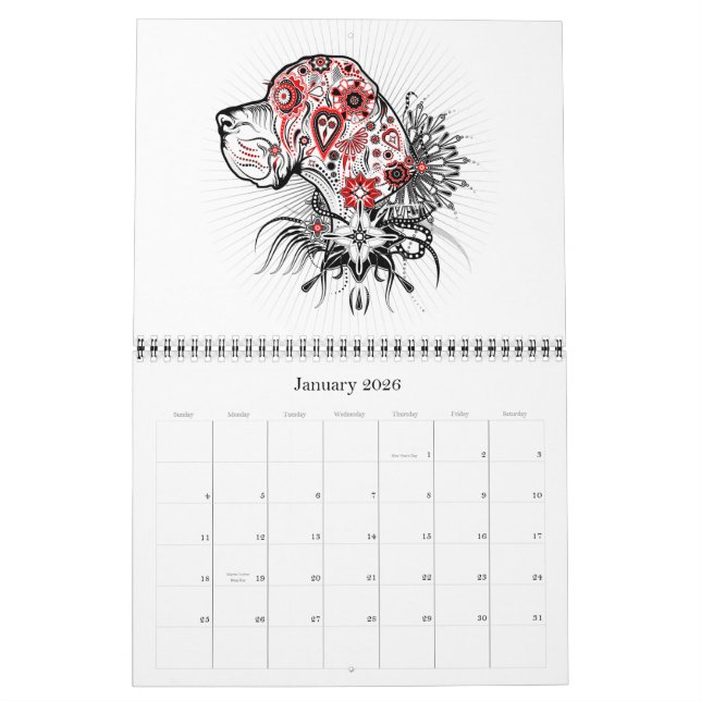 15 Months Great Dane calender Calendar (Jan 2026)