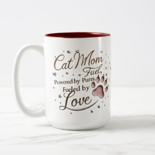 15 oz Cat Mum Two-Tone Mug – Cute Paws & Love-Fuel