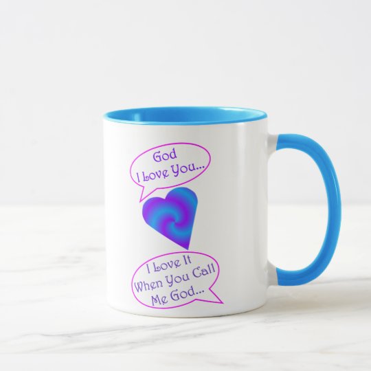 15 oz God Mug, blue trim Mug