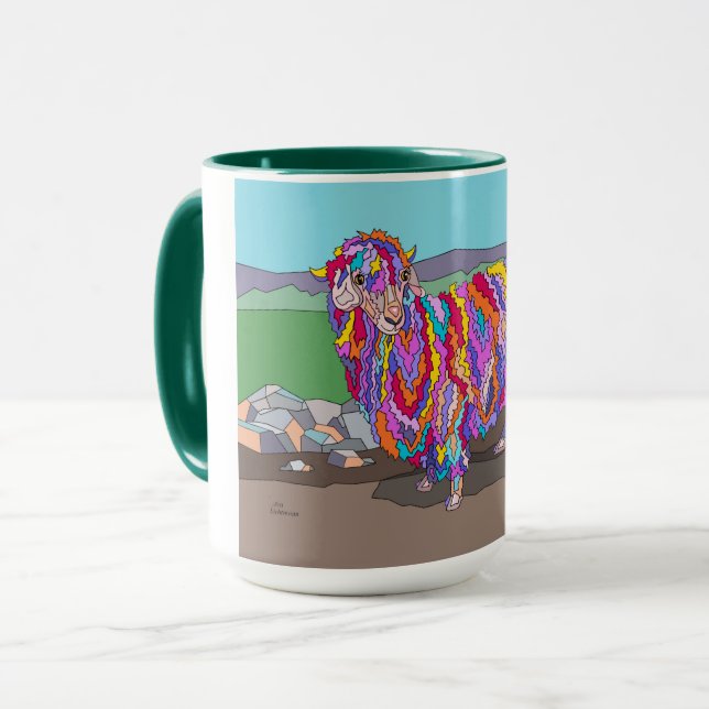 15 oz mug, Angora Ram Mug (Front Left)