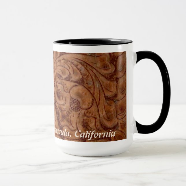 15 oz mug Rancho Del Vinedos Temecula CA  leather (Right)