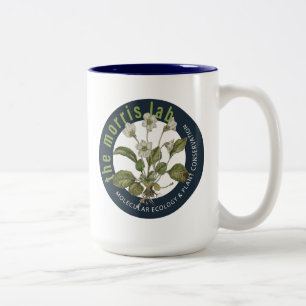 15 oz two-tone coffee mug with Morris Lab logo
