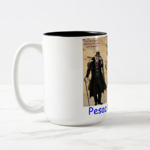 15 oz two tone mug. Happy Passover. loris/monkey Two-Tone Coffee Mug