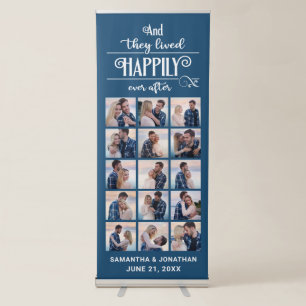 15 Photo Collage Blue Welcome To Our Wedding Retractable Banner