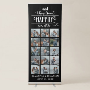 15 Photo Collage Couple Wedding Reception Retractable Banner