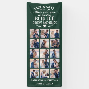 15 Photo Collage Green Welcome To Our Wedding Banner