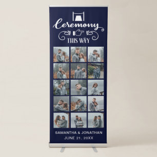15 Photo Collage Navy Ceremony This Way Wedding Retractable Banner