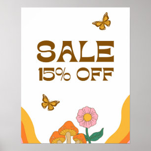 15% Sale Sign, Retail Sale Signage, Autumn Sale Poster