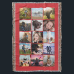 15 Square Photo Collage Keepsake Red Throw Blanket<br><div class="desc">15 square photo layout photo collage throw blanket perfect for your instagram photos, with red frames. Makes a lovely christmas gift or keepsake for a college bound child! More colours available in my store. ----------------------------template photos by---------------------------- https://unsplash.com/@thepootphotographer https://unsplash.com/@goodmood77 https://unsplash.com/@jenn_azraimages https://www.pexels.com/u/josh-willink-11499/ https://unsplash.com/@jairoalzate https://unsplash.com/@mindyop https://unsplash.com/@gcalebjones https://unsplash.com/@jimmymystic juan galafa unsplash (removed) https://pixabay.com/no/users/3194556-3194556/ https://unsplash.com/@jwwhitt...</div>