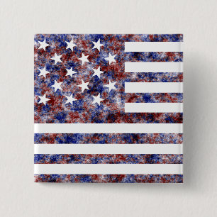 15 Star Us Flag Cm Square Badge