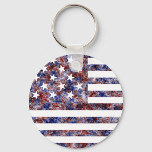15 Star Us Flag Key Ring