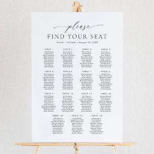 15 Tables Please Find Your Seat Seating Chart