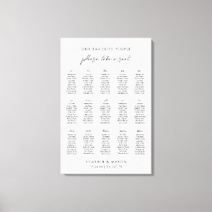 15 Tables Please Take A Seat Wedding Seating Chart Canvas Print