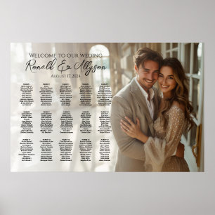 15 tables wedding photo seating chart