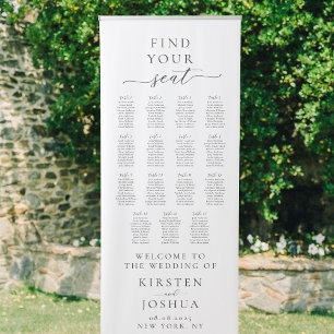 15 Tables Welcome Seating Chart Retractable Banner